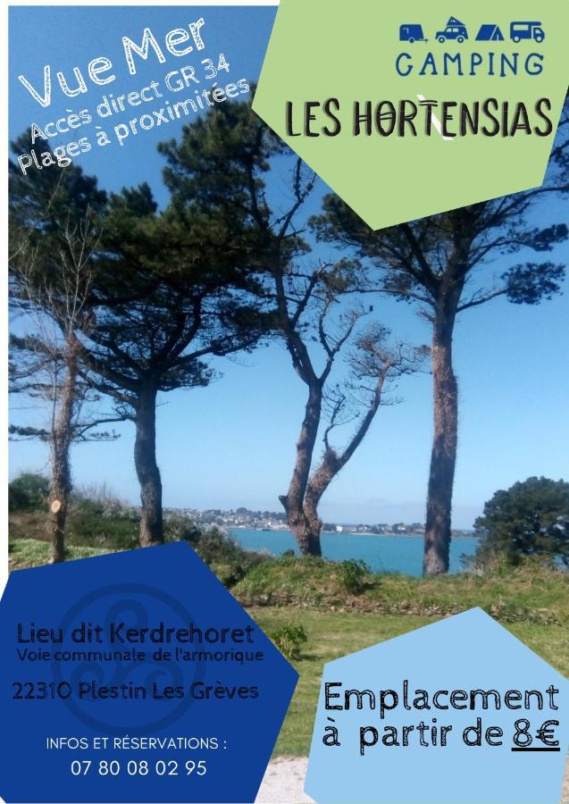 Les Hortensias Grande Tente Familiale Deux Chambres Et Sejour Vue Mer Sur Camping Nature Plestin-les-Grèves المظهر الخارجي الصورة
